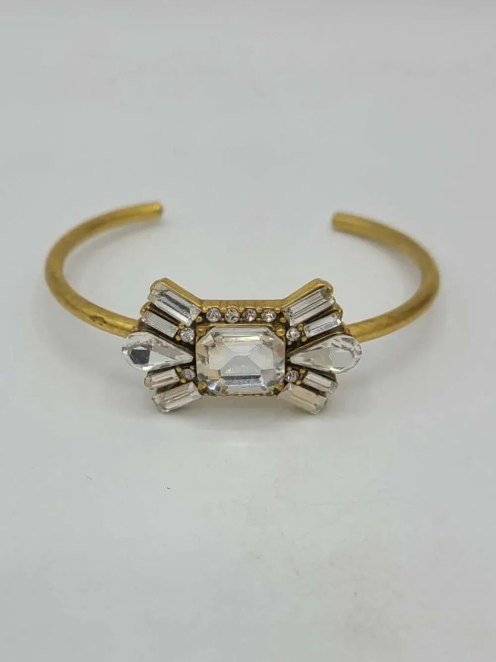 J Crew Clear Crystal Cuff Bracelet